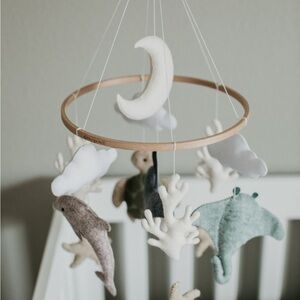Neutral Baby Mobile with Sea Creatures